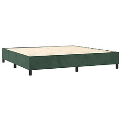 Acheter Maison Chic Lit Adulte - Lit simple Lit à sommier tapissier et matelas moelleux - Meuble de Chambre - Vert foncé 200x200cm Velours -MN53171