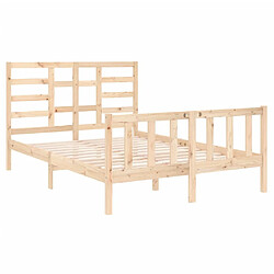 Avis vidaXL Cadre de lit sans matelas bois massif 120x190 cm