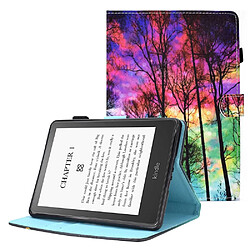 Etui en PU fermeture magnétique avec support et porte-cartes pour votre Amazon Kindle Paperwhite 5 (2021) - Forêt