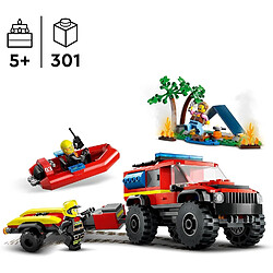 60412 Le camion de pompiers 4x4 et le canot de sauvetage LEGO® City