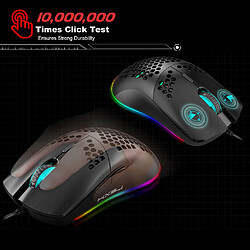 Souris de jeu filaire, 6 rvb éclairage 6400 DPI souris de jeu USB Programmable avec 6 boutons, coque en nid d'abeille pour les joueurs de PC et les pas cher