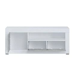 Alter Meuble TV de salon, Buffet avec étagères et étagères, Meuble TV de salon, 137x42h56 cm, Couleur Blanc et Ciment