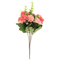 1 bouquet d'hydrangea artificielle 5-tête de fleurs de soie décoration de mariage rose foncé