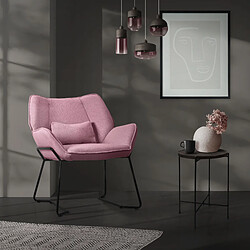 ML-Design Fauteuil Lounge Fauteuil Relax avec coussin de dossier Fauteuil de salon Lin Ros pas cher