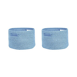 Beliani Lot de 2 paniers en coton bleu d 30 cm CHINIOT