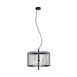 Luminaire Center Suspension moderne Daren Noir, verre et acier