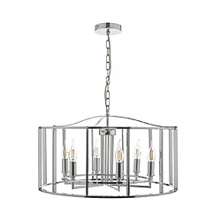 Luminaire Center Suspension Myka Chrome poli 6 ampoules 36cm