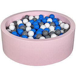 Velinda Piscine à balles Aire de jeu + 450 balles rose blanc,bleu,gris