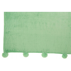 Avis Dansmamaison Plaid Pompon Polyester Vert Vif