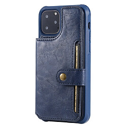 Wewoo Coque Pour iPhone 11 Pro Boucle Zipper Etui de protection antichoc avec support et fentes cartes et porte-monnaie et cadre photo Bleu