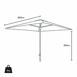 Elios Parasols Parasol de jardin 2x2 aluminium carré pôle central bar hôtel Plutone, Styles: sans volant pas cher