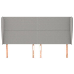 Avis Maison Chic Tête de lit scandinave avec oreilles,meuble de chambre Gris clair 203x23x118/128 cm Tissu -MN51301