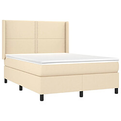 Avis vidaXL Sommier à lattes de lit matelas LED Crème 140x200 cm Tissu