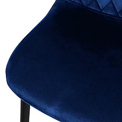 Chaise de salle à manger, set de 4, bleu foncé, revêtement velours, pieds métalliques, matériel de montage inclus ML-Design pas cher