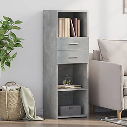 vidaXL Buffet haut gris béton 40x42,5x124 cm bois d'ingénierie