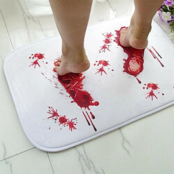 Universel Tapis de sol de salle de bains de sang rouge 40x60cm Empreintes de sang effrayantes couches non chaudes Empreintes de sang rouge 3D Serviettes de bain imprimées Joints | Tapis