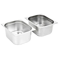 vidaXL Récipients Gastronorm 2 pcs GN 1/2 150 mm Acier inoxydable