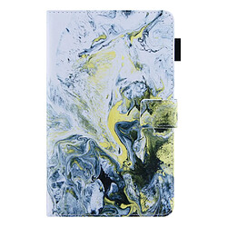 Etui en PU texture croisée avec porte-cartes Motif de marbre d'or blanc pour votre Samsung Galaxy Tab A8 10.5 2021 SM-X200/X205