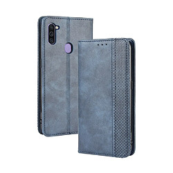 Etui en PU style vintage bleu pour votre Samsung Galaxy A11