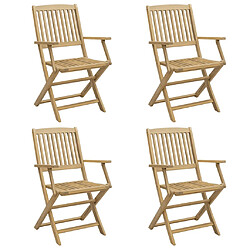 vidaXL Chaises pliables de jardin lot de 4 bois massif d'acacia