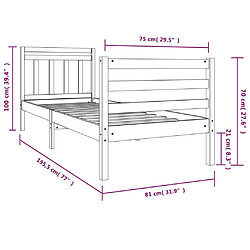 vidaXL Cadre de lit sans matelas bois massif pas cher