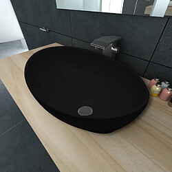 vidaXL Lavabo céramique 40 x 33 cm Noir