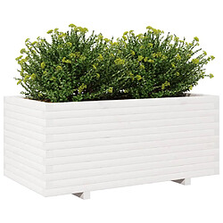 Avis vidaXL Jardinière blanc 110x60x49,5 cm bois de pin massif