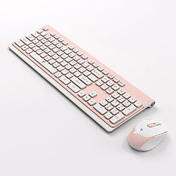 Acheter Ensemble clavier et souris sans fil 2.4G pour bureau à domicile sans fil ultra-mince - Rose