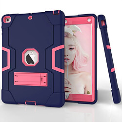 Avis Wewoo Coque Pour iPad 5/4 couleur contrastée Silicone + PC Combinaison avec support bleu marine + rose rouge