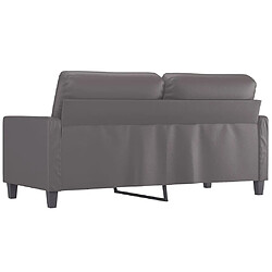 Maison Chic Canapé à 2 places,Sofa de Salon,Canapé droit Gris 140 cm Similicuir -GKD452908 pas cher