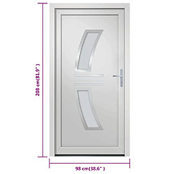 vidaXL Porte d'entrée Blanc 98x208 cm PVC pas cher