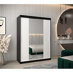 Abiks Meble Armoire Tokyo 1 à portes coulissantes 200/150/62 2 portes (noir/blanc)