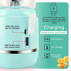 Acheter Universal Mélangeur personnel portable, presse-agrumes sans fil rechargeable USB Mélangeur pour smoothies aux fruits |(Bleu)