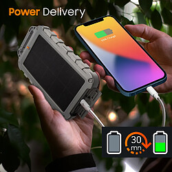 Avis Powerbank Solaire 10000mAh 20W 2x USB + USB-C Lampe LED Xtorm Fuel Series Gris