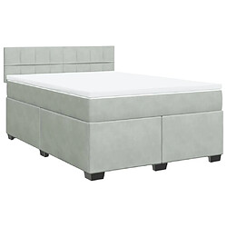 Avis Vidaxl Sommier à lattes de lit et matelas Gris clair 140x190cm Velours