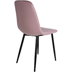 Acheter Decoshop26 Lot de 4 chaises de salle à manger design moderne avec pieds en métal noir et assise en PVC rose 10_0001828