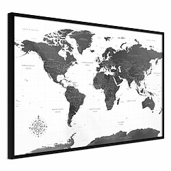 Paris Prix Affiche Murale Encadrée The World in Black and White 90 x 60 cm Noir