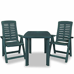 Maison Chic Mobilier de bistro et chaises de jardin 3 pcs Plastique Vert -GKD667006