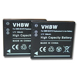 vhbw 2x Batteries compatible avec Panasonic Lumix DMC-TS20, DMC-TS20A, DMC-TS20D, DMC-TS20K appareil photo, reflex numérique (550mAh, 3,7V, Li-ion)