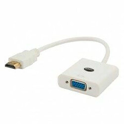 Savio CL-27B câble vidéo et adaptateur HDMI Type A (Standard) VGA (D-Sub) Blanc