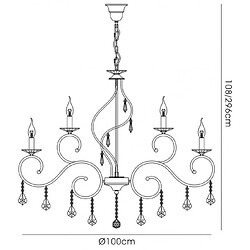 Avis Luminaire Center Chandelier sans abats jours Torino Or français 18 ampoules 108cm