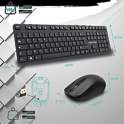 Pack Premium Clavier sans fil + SOURIS sans fil PC optique Wireless Desktop ADVANCE DONGLE récepteur USB