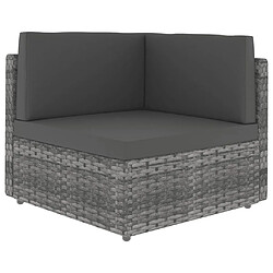 Avis vidaXL Salon de jardin 9 pcs avec coussins Gris Résine tressée