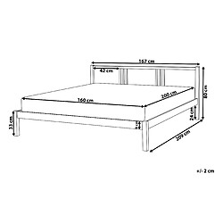 Avis Beliani Lit double en bois blanc 160 x 200 cm VANNES