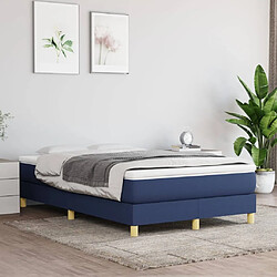 Maison Chic Structures de lit + matelas,Lit à sommier tapissier avec matelas Bleu 120x200 cm Tissu -MN68472