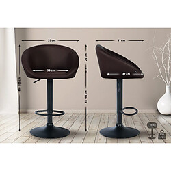 Non Tabouret de bar Davie simili cuir noir