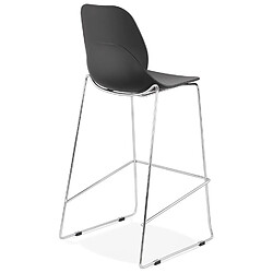 Acheter Alterego Tabouret de bar design empilable 'BERLIN' noir avec pied en métal chromé