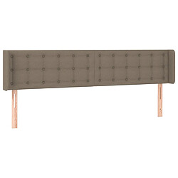 vidaXL Tête de lit avec oreilles Taupe 163x16x78/88 cm Tissu