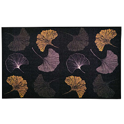 Cpm Tapis Must en velours imprimé Ginkgo - 50 x 80 cm - Noir