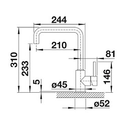 Blanco Mitigeur Mili, bec orientable, Silgranit, 527460